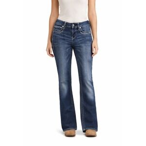 ARIAT Real Denim Women's Jeans 29R Blue Bootcut Stretch Western Mid Rise